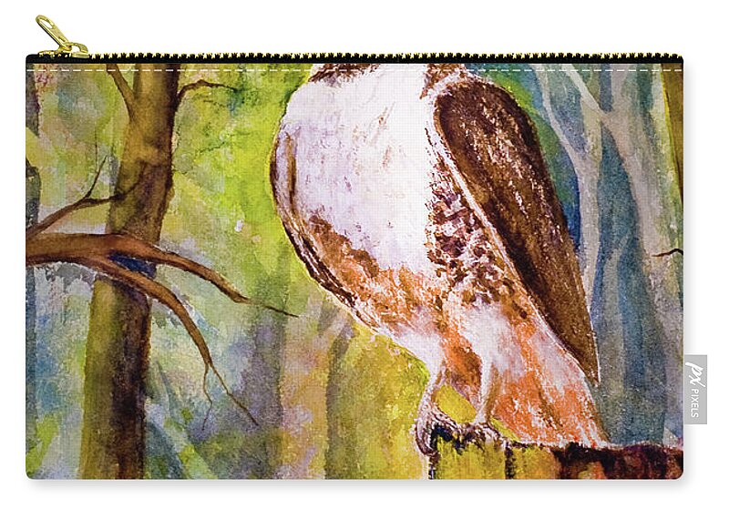 Artwork Zip Pouch featuring the painting Keeping an Eye on Things by Lee Beuther