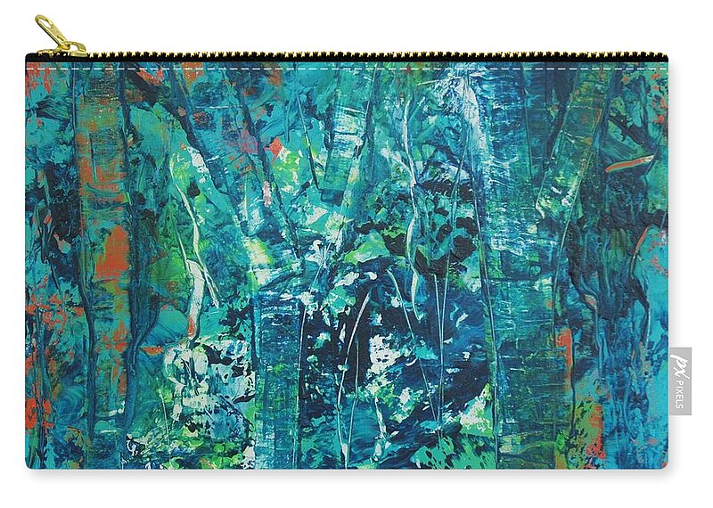 Abstract Zip Pouch featuring the painting Keeping Still by Dick Richards