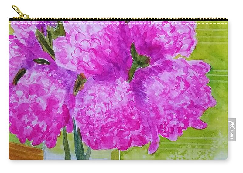 Spring Zip Pouch featuring the painting Kellies' Cuttings by Ann Frederick
