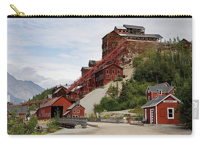Alaska Zip Pouch featuring the photograph Kennecott Ruins II by Cheryl Strahl