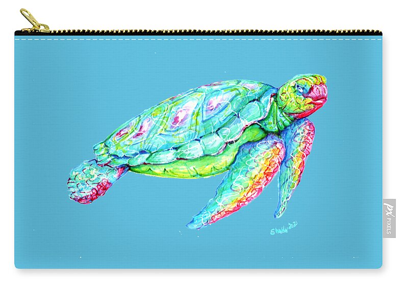 Turtle Carry-all Pouch featuring the painting Key West Turtle 2 Study by Shelly Tschupp