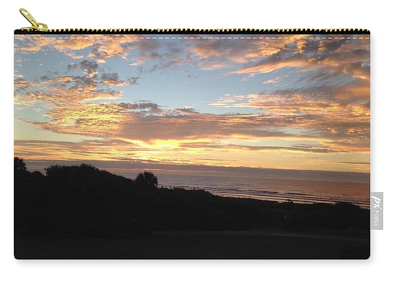 Kiawah Island Zip Pouch featuring the photograph Kiawah Island two Sunset by Catherine Wilson