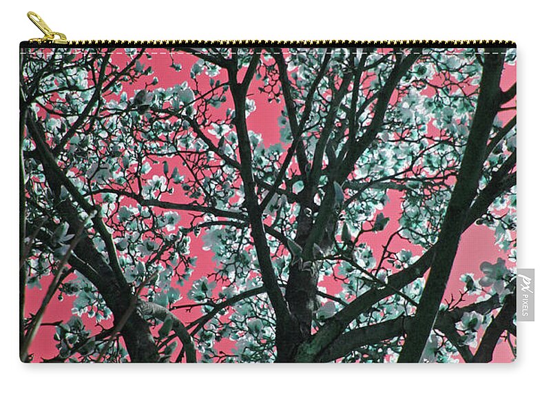 Magnolia Zip Pouch featuring the photograph Kimono Spring Pink by Carolyn Stagger Cokley