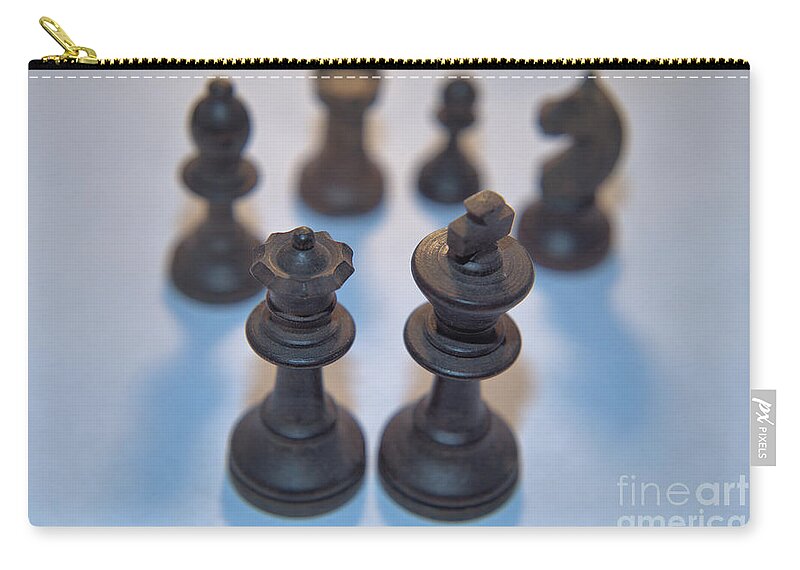 Chess Pieces Zip Pouch featuring the photograph King, Queen, and Minions by Kae Cheatham