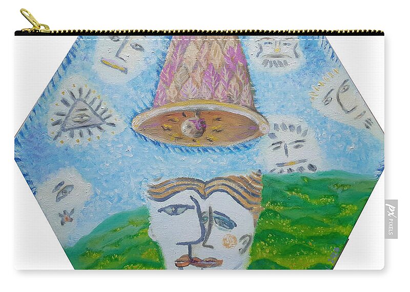  Zip Pouch featuring the painting Kiss Me by Elzbieta Goszczycka
