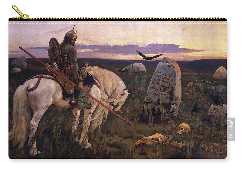 Knight Carry-all Pouch featuring the painting Knight at the Crosscroads by Viktor Mikhailovich Vasnetsov