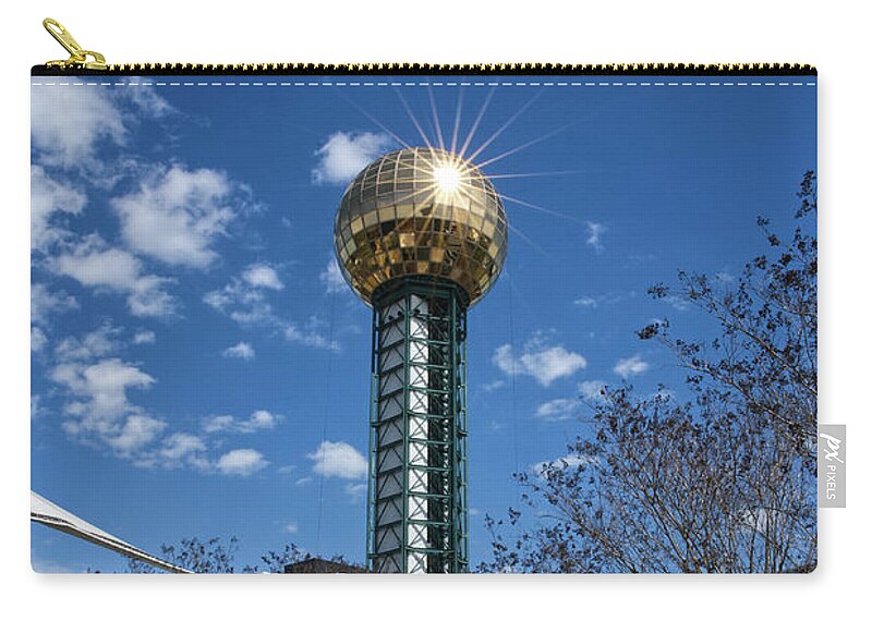 Amphitheater Zip Pouch featuring the photograph Knoxville Sunsphere 4 by Phil Perkins