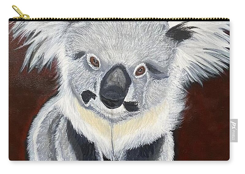 Carry-all Pouch featuring the painting Koala Bear-Teddy K by Bill Manson