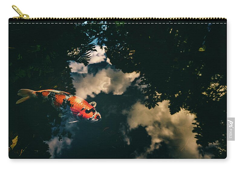 Koi Zip Pouch featuring the photograph Koi and Sky by Ada Weyland