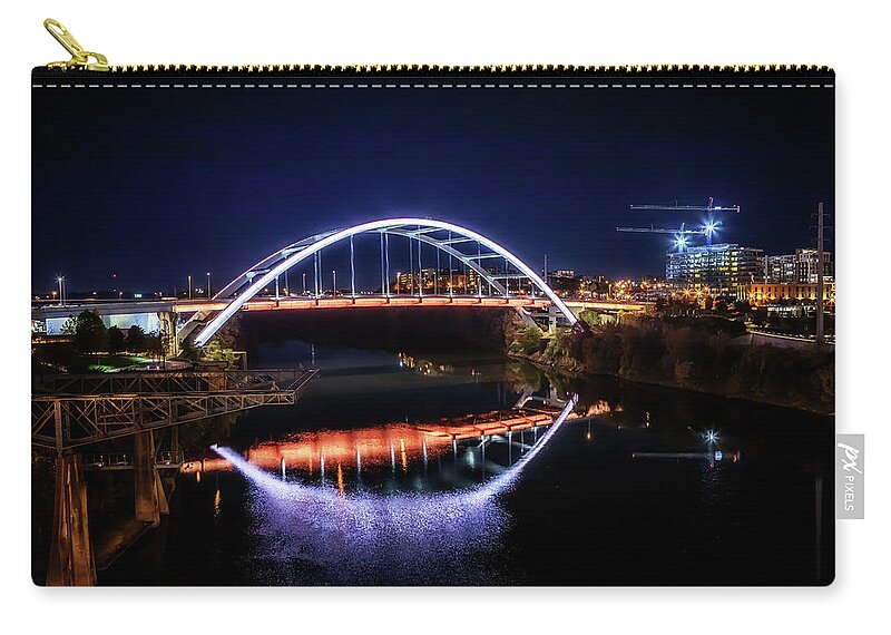 Bridge Zip Pouch featuring the photograph Korean War Veterans Memorial Bridge by Susan Rissi Tregoning