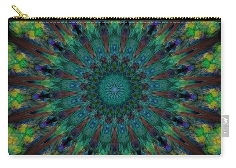 The Kosmic Kreation Tree Mandala Is A Circular Symbol That Is Used To Represent The Interconnectedness Of The Universe. It Is Said To Be A Representation Of The Cosmic Tree Of Life Zip Pouch featuring the digital art Kosmic Tree Mandala by Michael Canteen