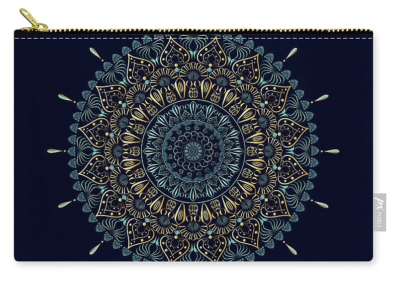 Mandala Zip Pouch featuring the digital art Kuklos No 4331 by Alan Bennington
