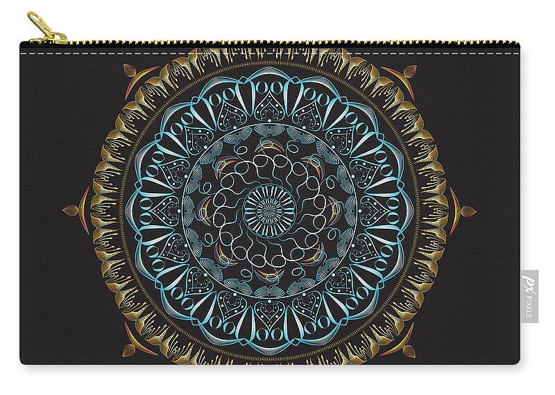Mandala Carry-all Pouch featuring the digital art KUKLOS No 4341 by Alan Bennington
