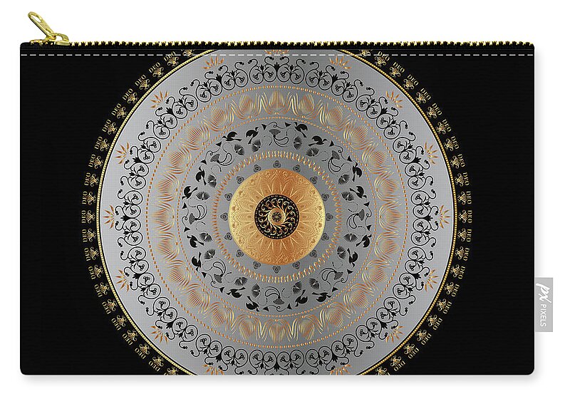 Mandala Zip Pouch featuring the digital art Kuklos No 4349 by Alan Bennington