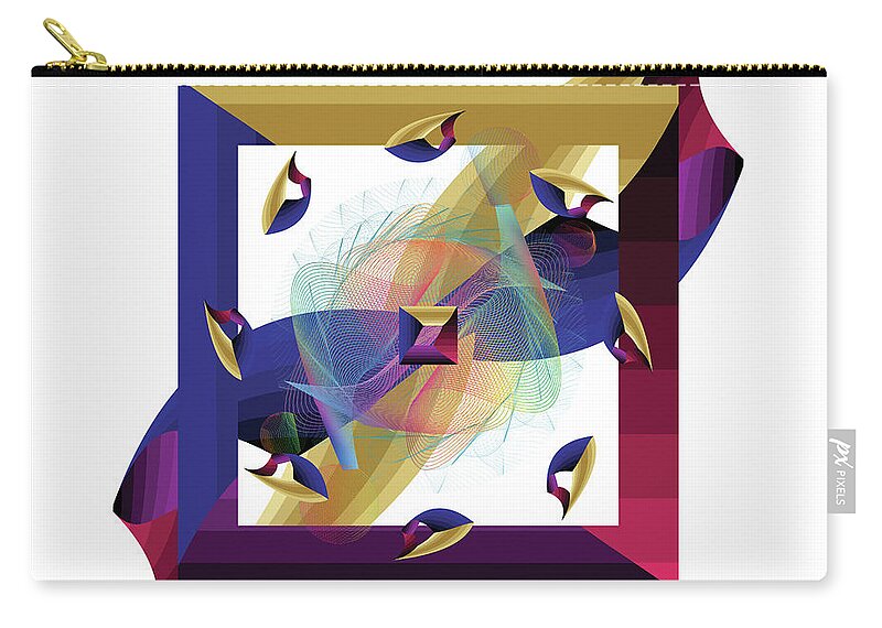 Abstract Graphic Zip Pouch featuring the digital art Kuklos No 4368 by Alan Bennington