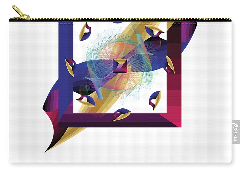 Abstract Graphic Zip Pouch featuring the digital art Kuklos No 4368 multi png by Alan Bennington
