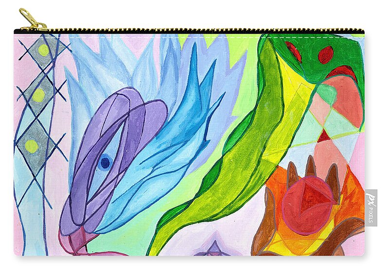 Spirituality Carry-all Pouch featuring the painting Kundalini Activated by B Aswin Roshan