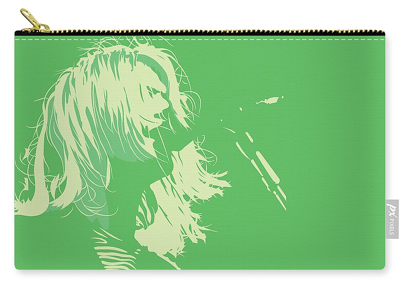 Kurt Cobain Carry-all Pouch featuring the digital art Kurt Cobain by Kevin Putman