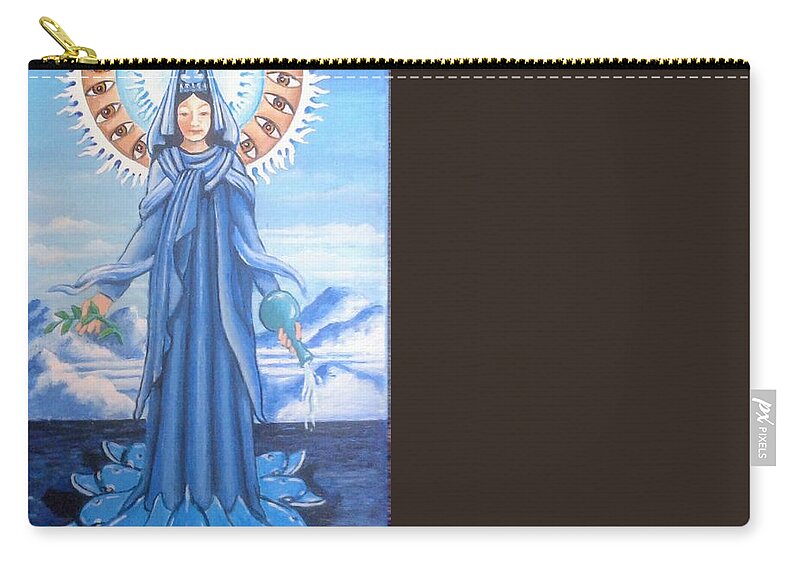 Kwan Yin Zip Pouch featuring the painting Kwan Yin Goddess of Compassion and Mercy by James RODERICK