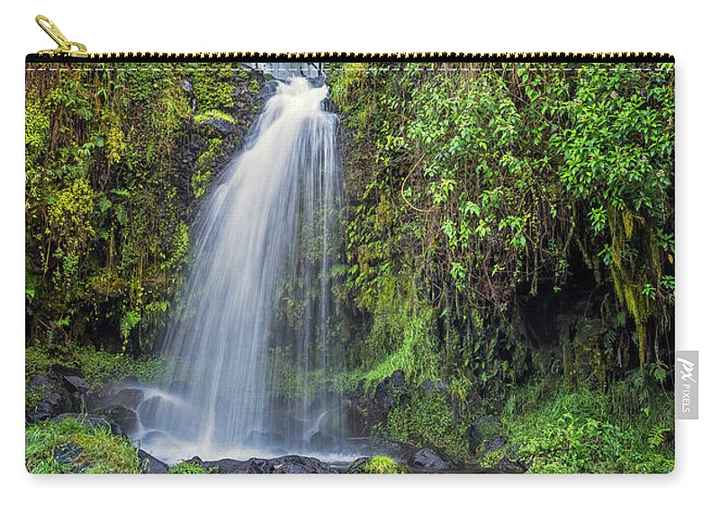 Andes Zip Pouch featuring the photograph La Chorrera waterfall - Santa Rita by Henri Leduc