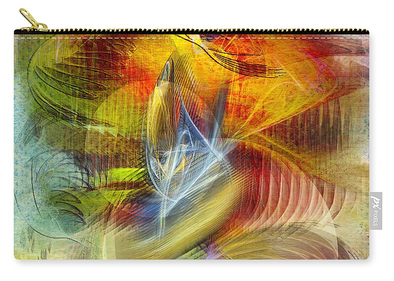Affordable Art Zip Pouch featuring the digital art Lady And Her Shells by Studio B Prints
