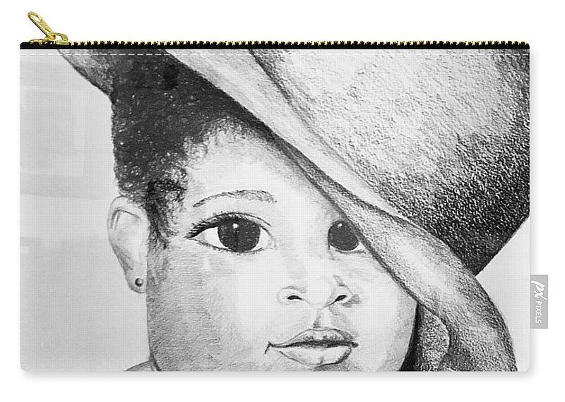  Carry-all Pouch featuring the drawing Lady by Angie ONeal