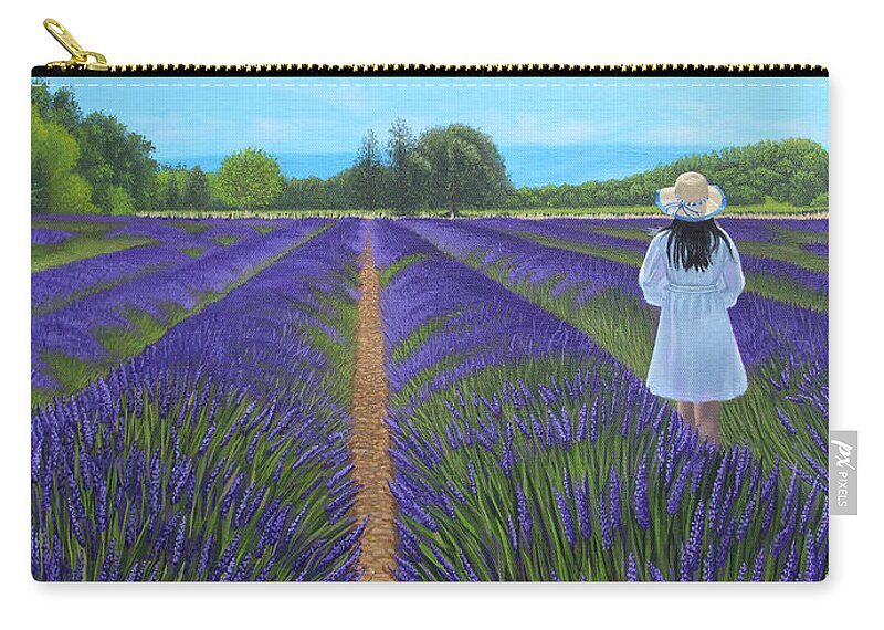 Landscape Carry-all Pouch featuring the painting Lady in Lavender by Adrienne Dye