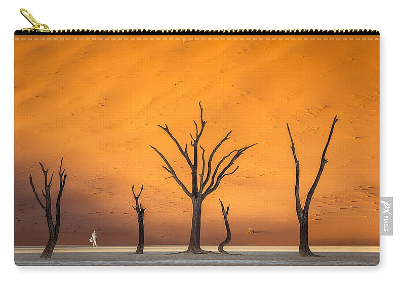 Deadvlei Zip Pouch featuring the photograph Lady in White by Peter Boehringer