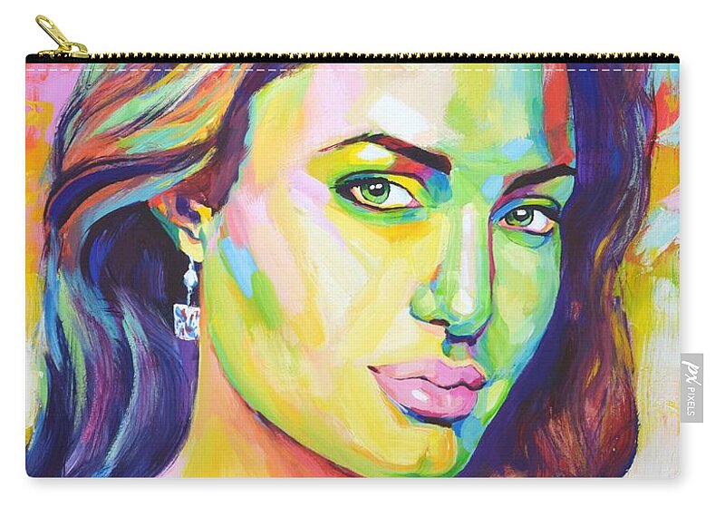 Lady Zip Pouch featuring the painting Lady. by Iryna Kastsova