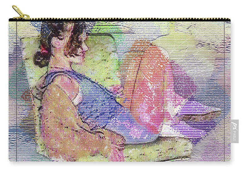 Seashore Zip Pouch featuring the digital art Lady Reclining by Anthony Ellis
