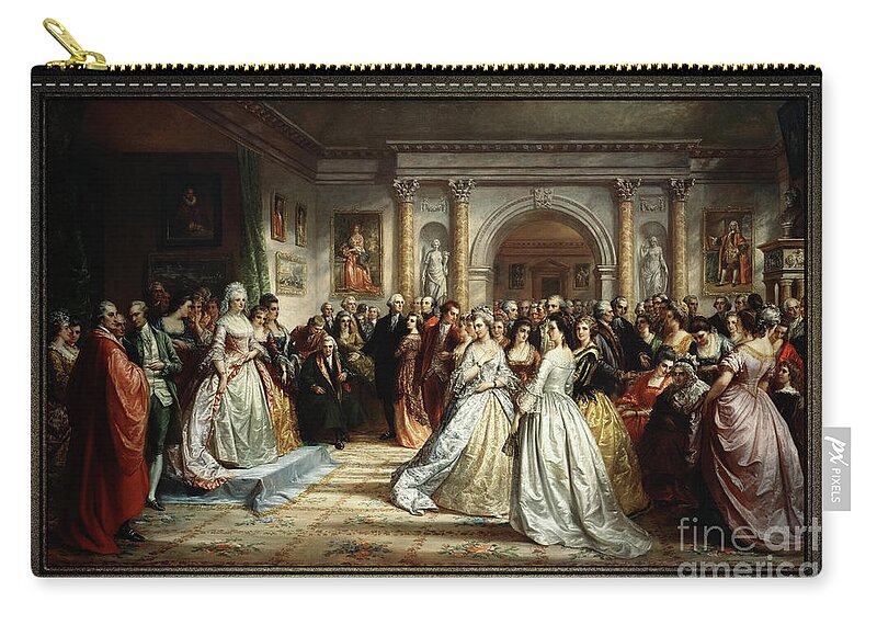 Lady Washington's Reception Day Carry-all Pouch featuring the painting Lady Washington's Reception Day by Daniel Huntington Old Masters Fine Art Reproduction by Rolando Burbon