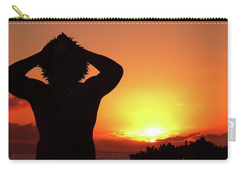 Photography Zip Pouch featuring the photograph Lahaina Sunset 007 by Stephanie Gambini