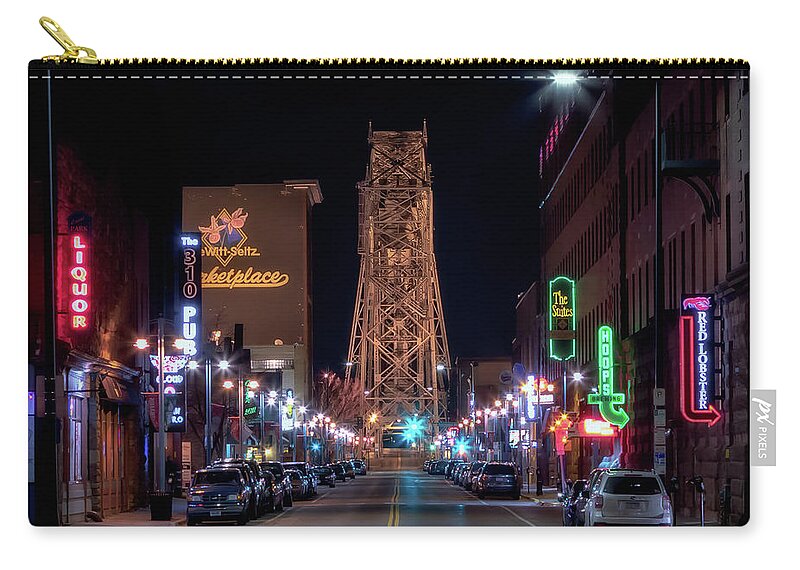 Duluth Minnesota Zip Pouch featuring the photograph Lake Avenue - Duluth Minnesota by Susan Rissi Tregoning