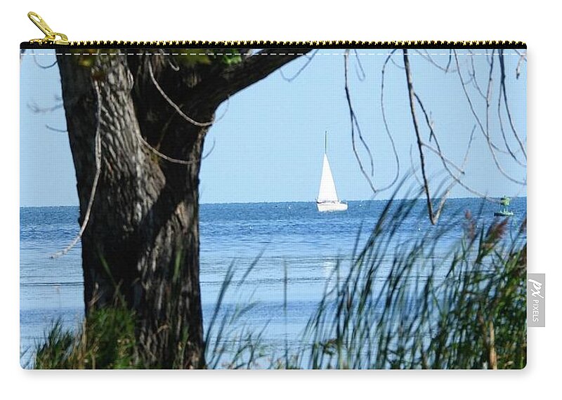 Boat Carry-all Pouch featuring the photograph Lake Erie calm by Judy Stepanian
