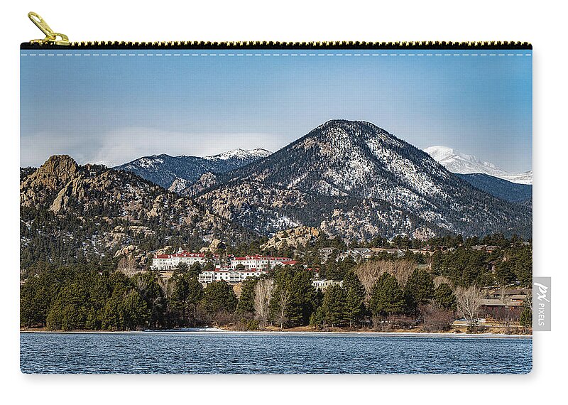 Rocky Mountain National Park Zip Pouch featuring the photograph Lake Estes Colorado by Douglas Wielfaert