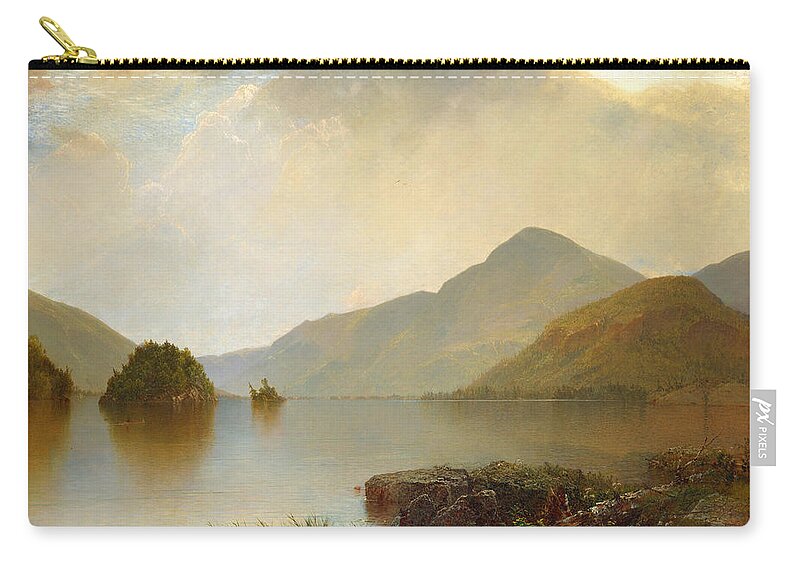 Lake Zip Pouch featuring the painting Lake George by Long Shot