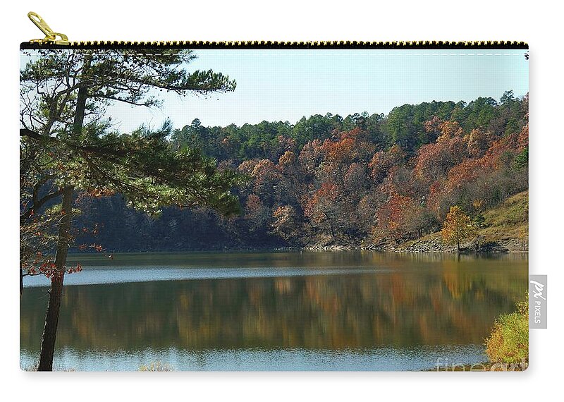 Lake Zip Pouch featuring the photograph Fall Reflections by On da Raks