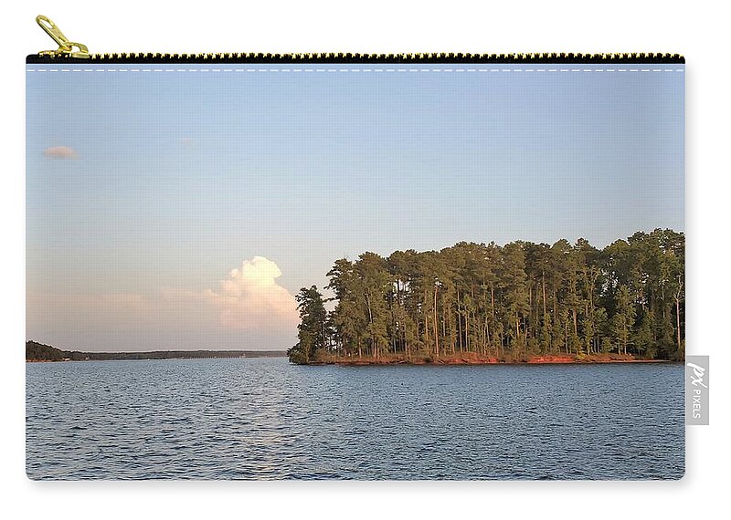 Lake Zip Pouch featuring the photograph Lake Island Starboard by Ed Williams