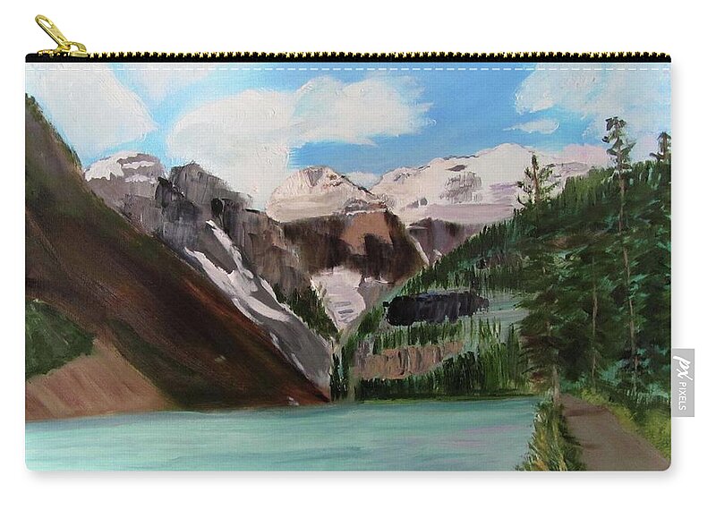 Alberta Zip Pouch featuring the painting Lake Louise by Linda Feinberg