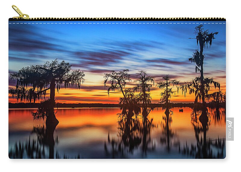 Andy Crawford Photography Zip Pouch featuring the photograph Lake Martin Sunset by Andy Crawford