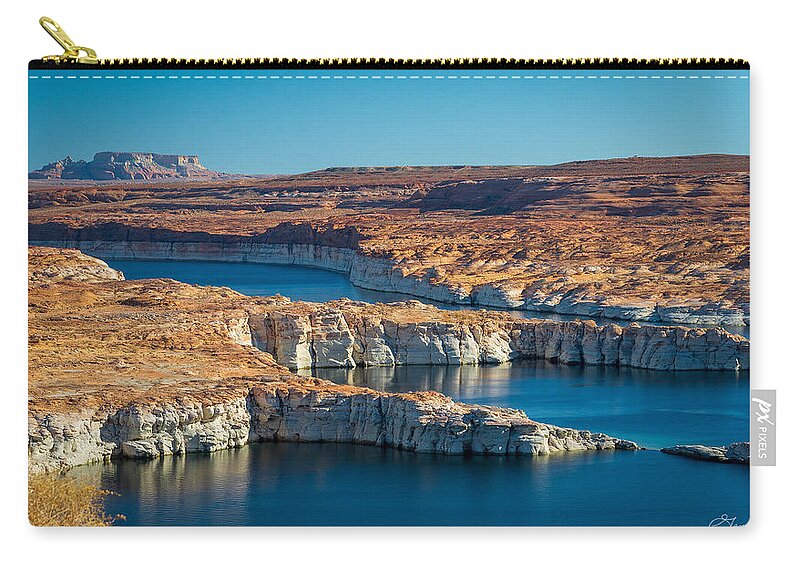 Lake Powell Arizona Crystal Blue Water Desert Cliffs Landscape Mountains Fstop101 Zip Pouch featuring the photograph Lake Powell Arizona by Geno Lee