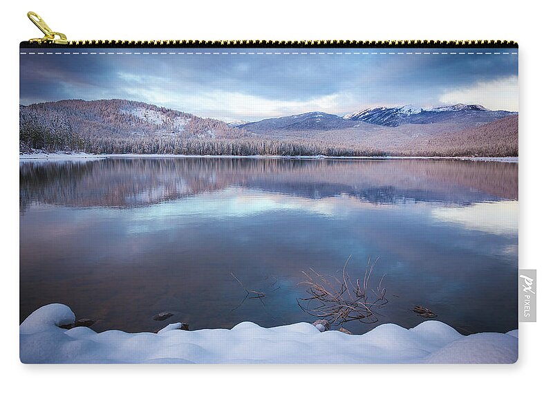 Lake Zip Pouch featuring the photograph Lake Siskiyou in Winter by Ryan Workman Photography