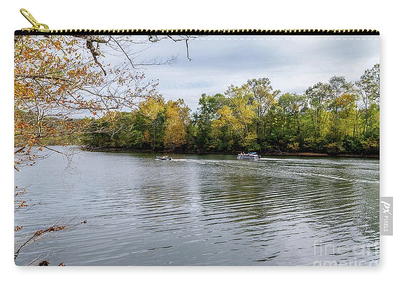 Branson Zip Pouch featuring the photograph Lake Taneycomo Branson Boating by Jennifer White