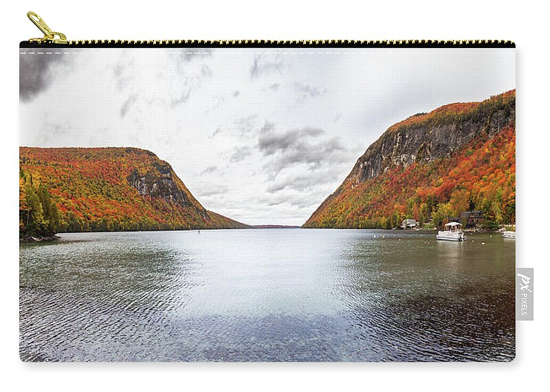 Vermont Zip Pouch featuring the photograph Lake Willoughby Fall Panoramic by Tim Kirchoff