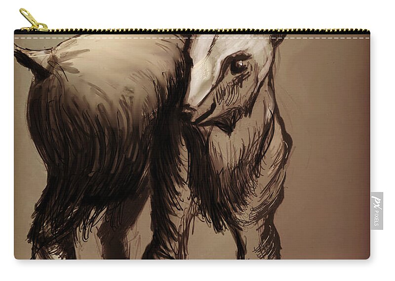 Animal Zip Pouch featuring the painting Lamb by Medea Ioseliani