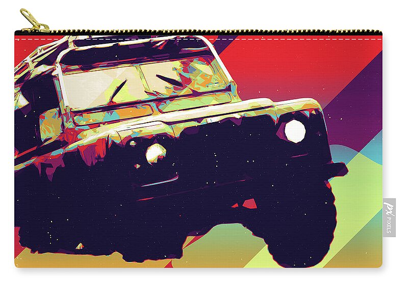 Jeep Carry-all Pouch featuring the digital art Land Rover Modern Art by Ron Grafe