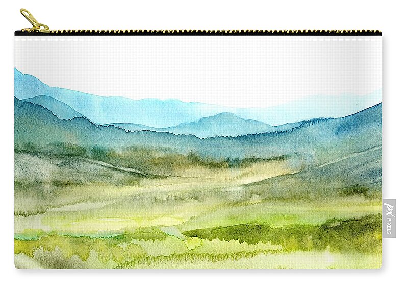 Landscape Zip Pouch featuring the painting Landscape by Nataliya Vetter