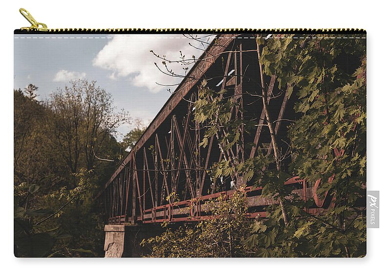 Landscapes Zip Pouch featuring the photograph Landscape Photography - Rail Road Bridge 2 by Amelia Pearn