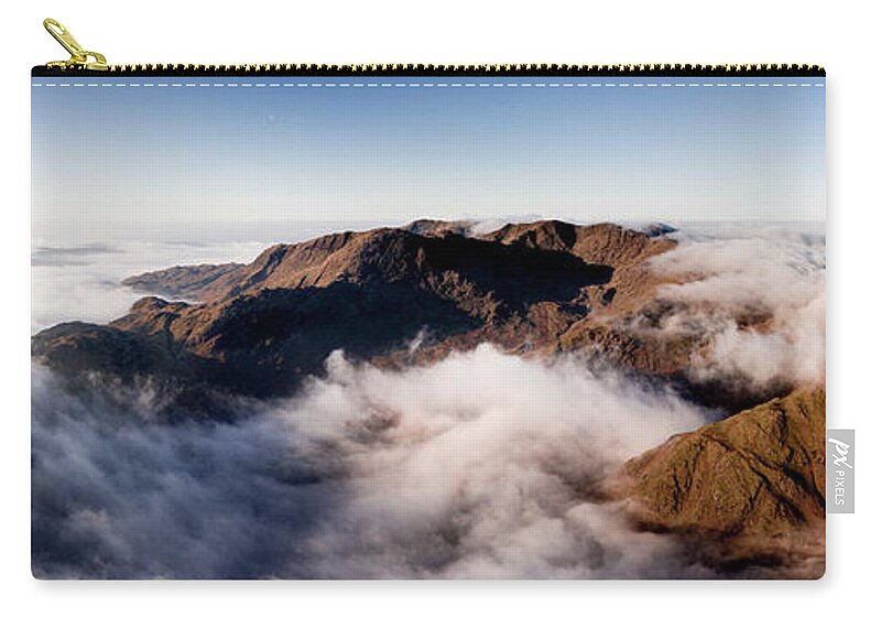 Panorama Zip Pouch featuring the photograph Langdale Cloud Inversion Lake District 2 by Sonny Ryse