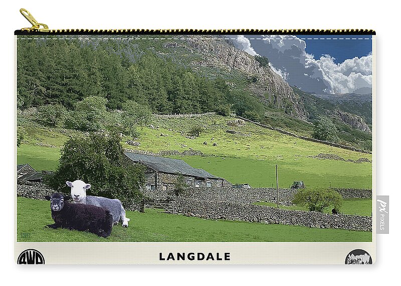 Langdale Carry-all Pouch featuring the photograph Langdale Sheep Cream Railway Poster by Brian Watt